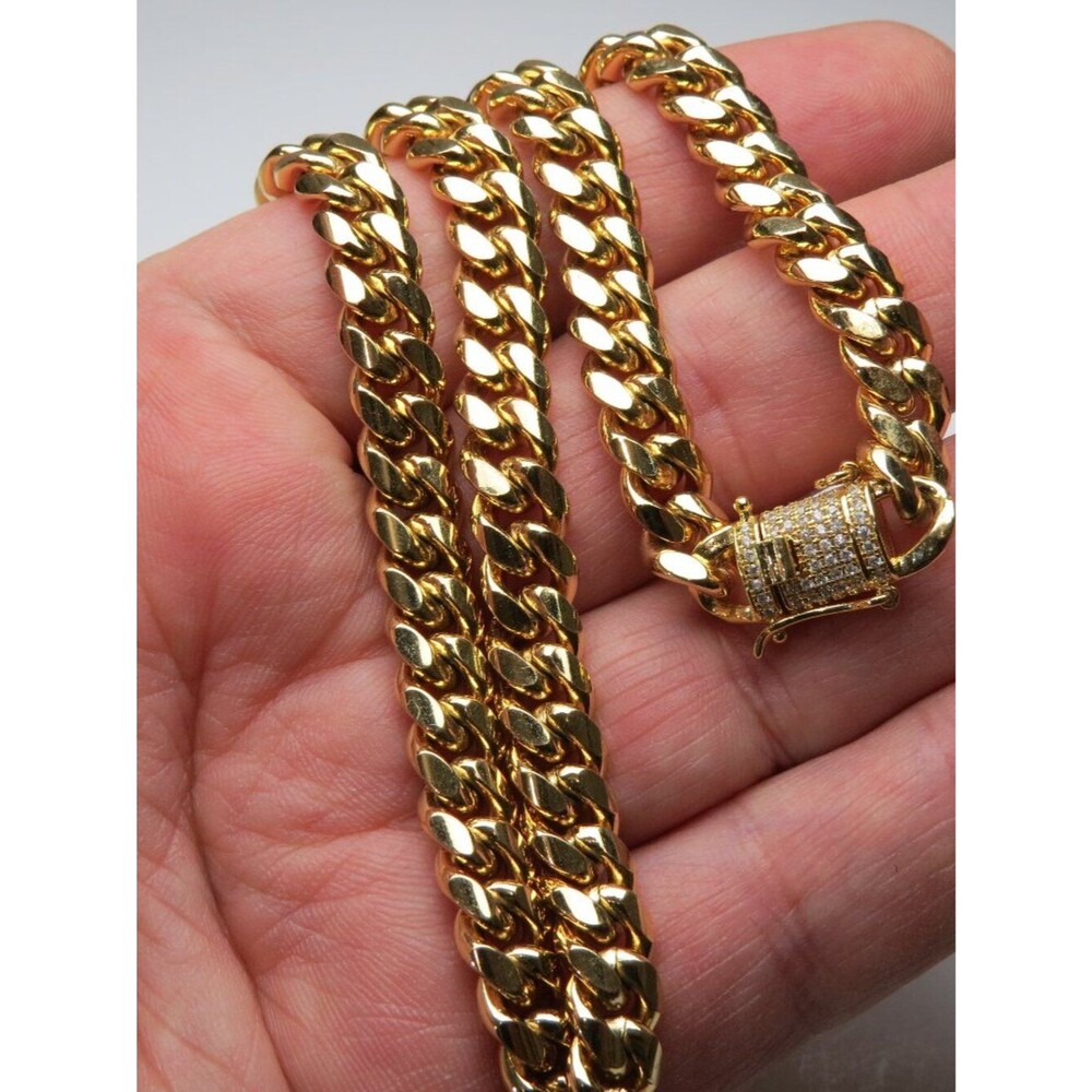 18k Gold Men's Cuban Diamond Chain